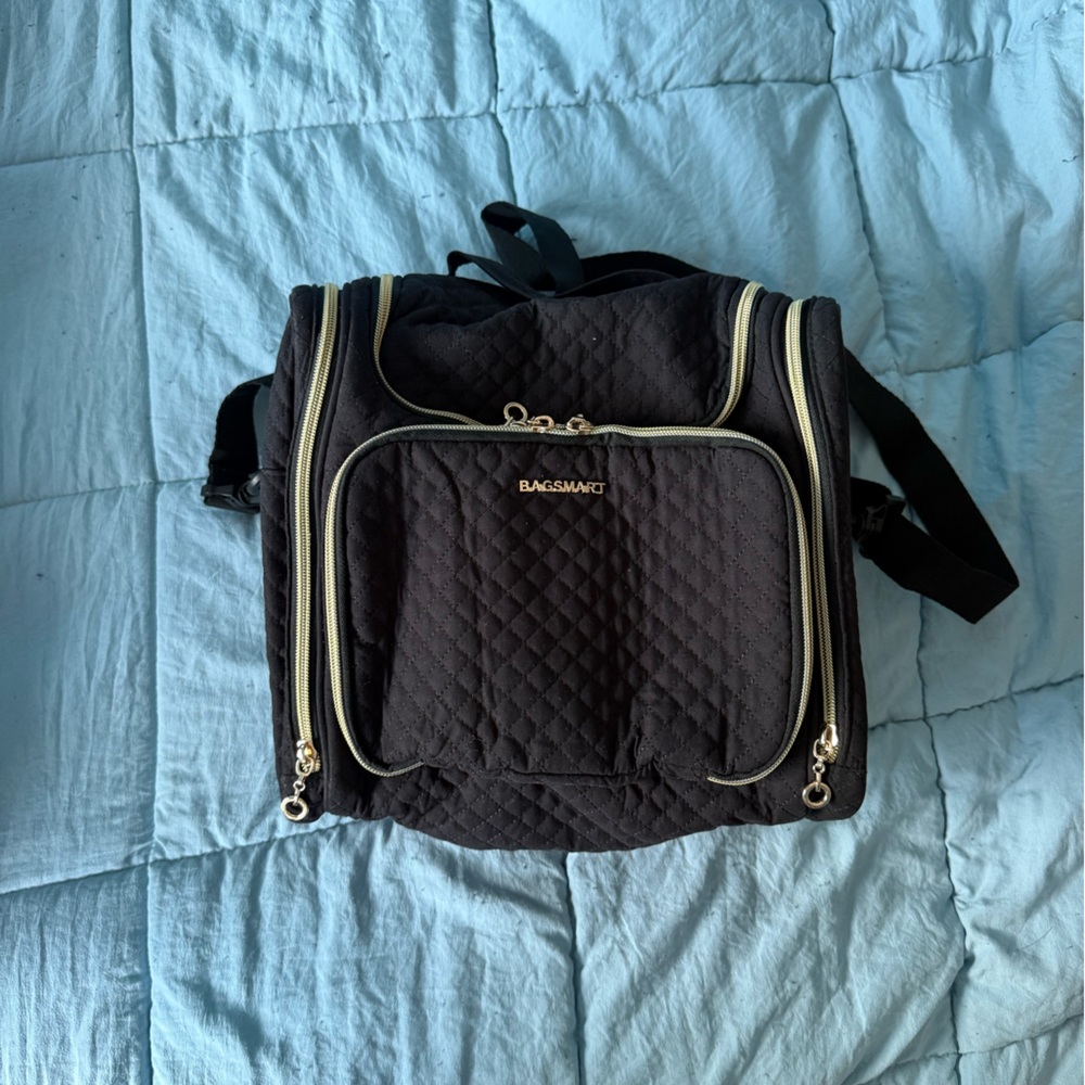 Bagsmart Black Quilted Travel Backpack